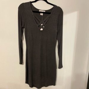 Grey Long Sleeve Dress